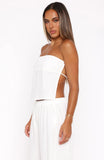 I Knew Youd Leave Strapless Top White
