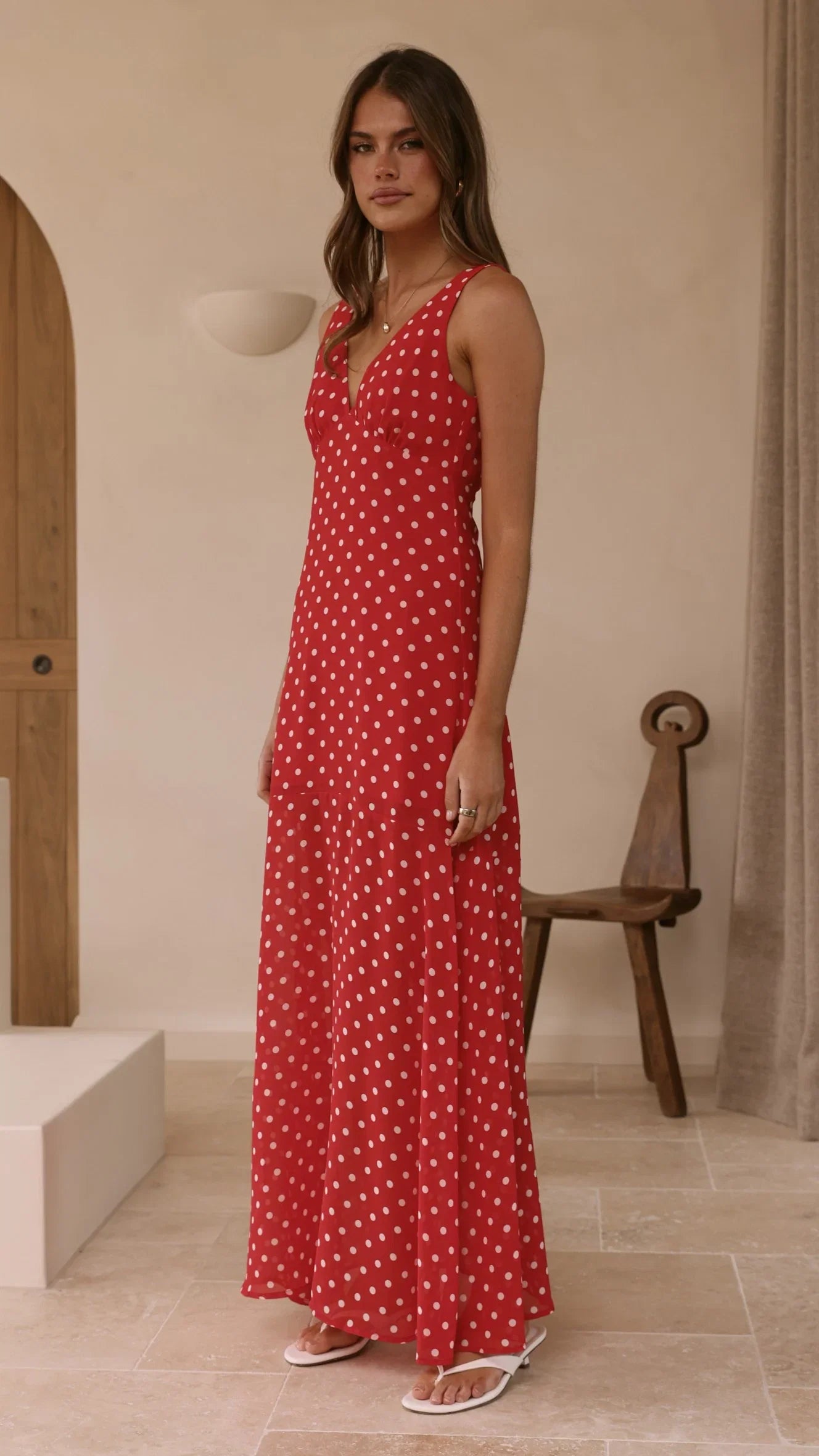 Oriella Maxi Dress Red Polka