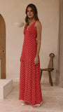 Oriella Maxi Dress Red Polka