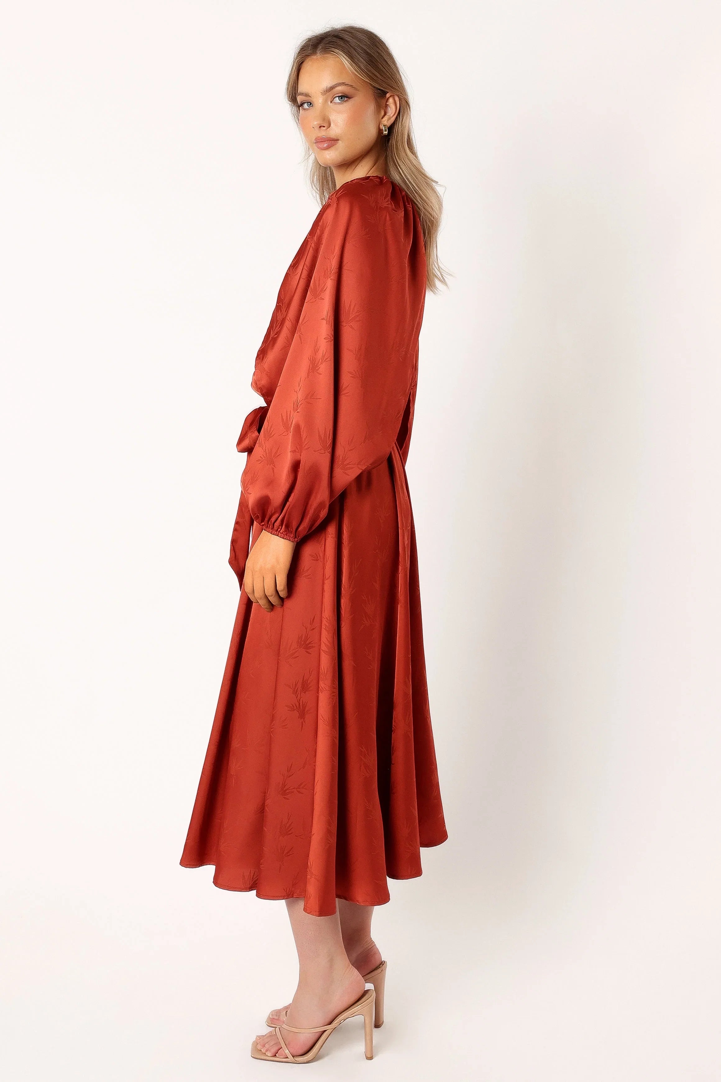 Lexie Long Sleeve Midi Dress Bronze