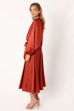 Lexie Long Sleeve Midi Dress Bronze