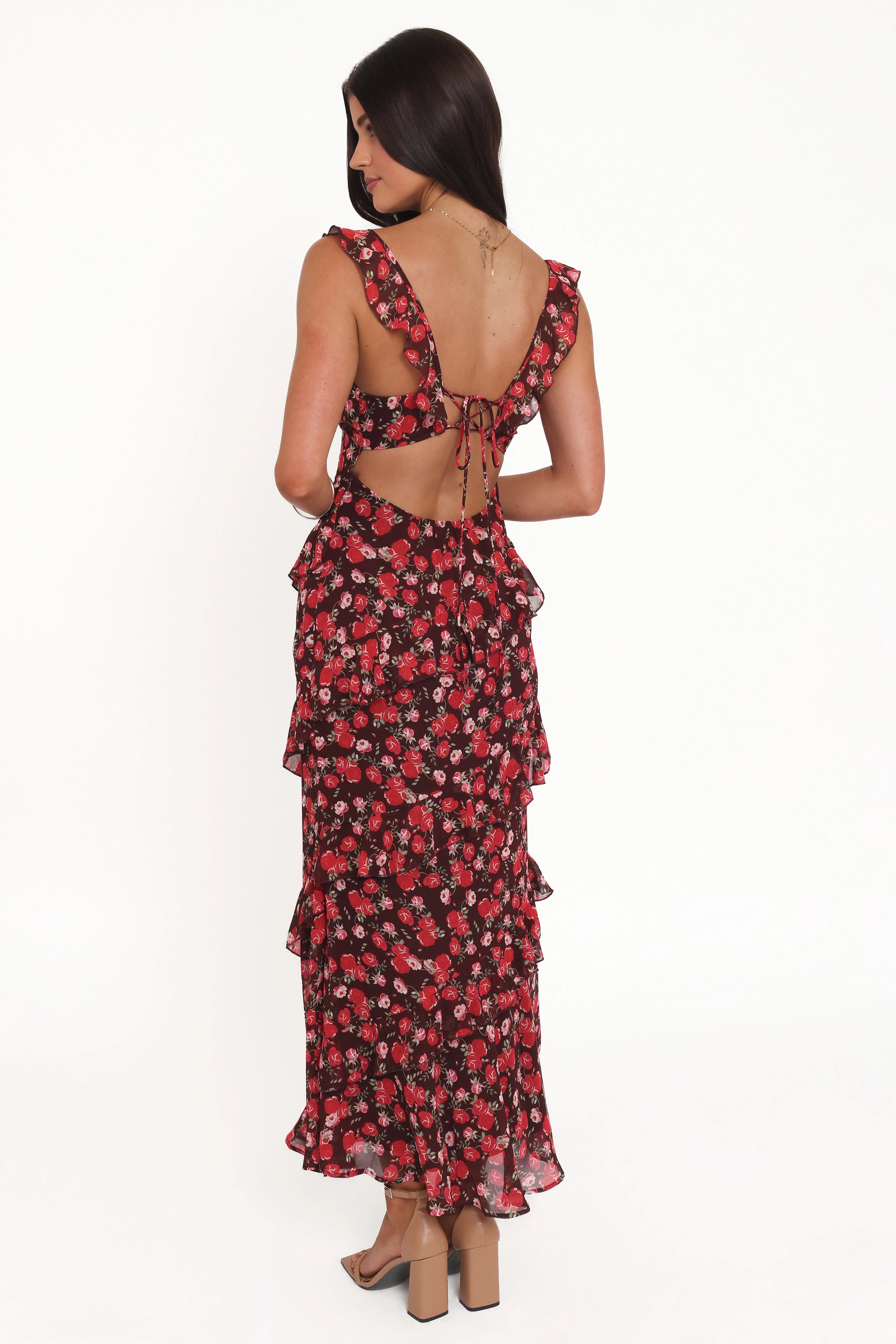 Virginia Maxi Dress Brown Floral