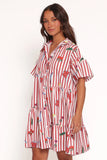 Peachy Mini Dress Red Picnic Stripe
