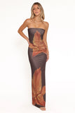 Ginny Strapless Maxi Dress Brown