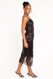Frida Lace Midi Dress Burgundy