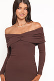Danica Mini Dress Chocolate Brown