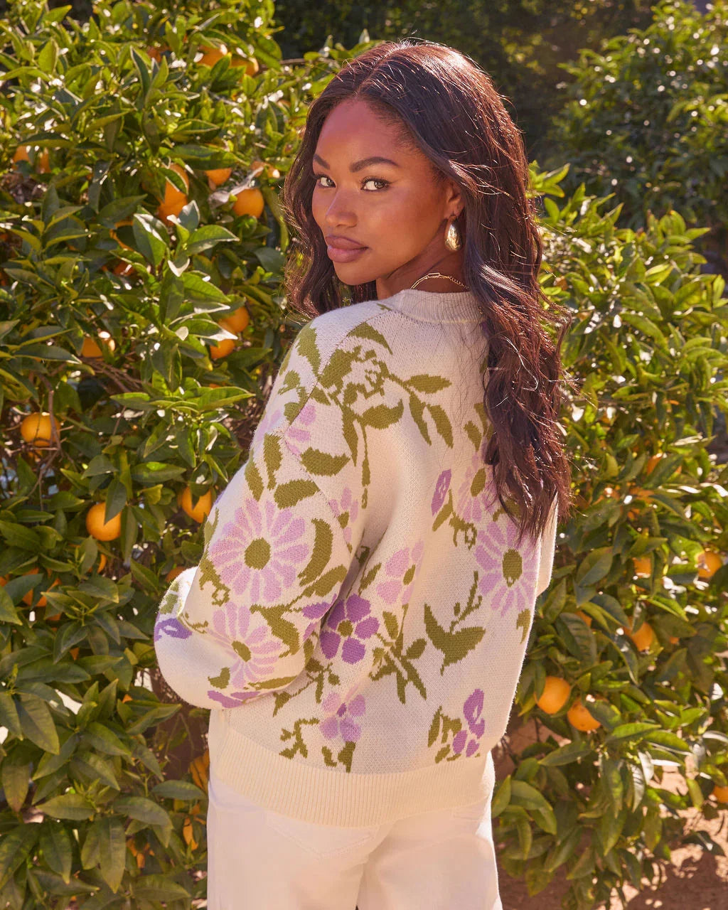 Whispering Blossoms Floral Knit Cardigan
