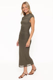 Abbie Off Shoulder Maxi Dress Olive