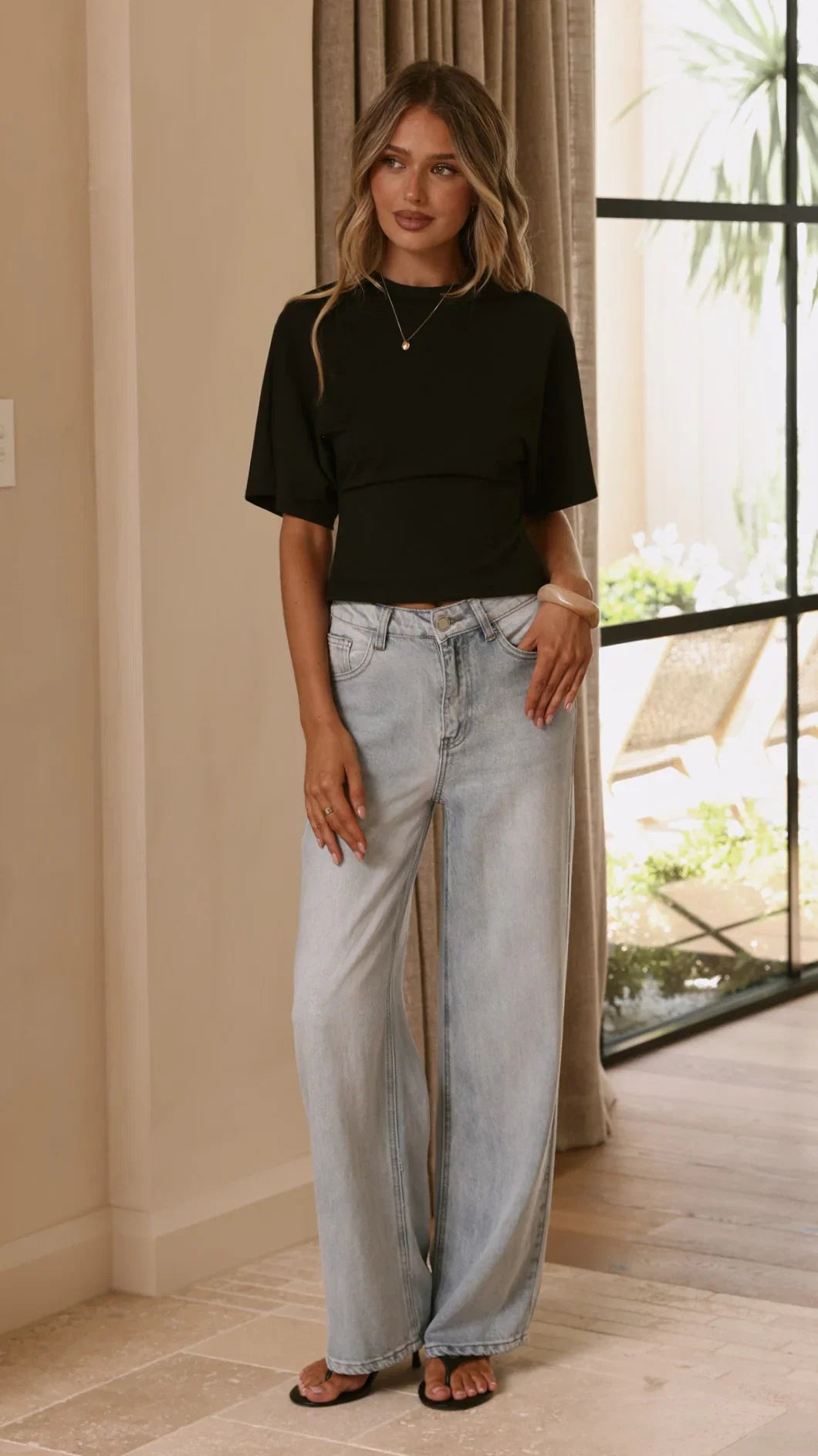 Tarah Straight Leg Jeans Light Blue Denim