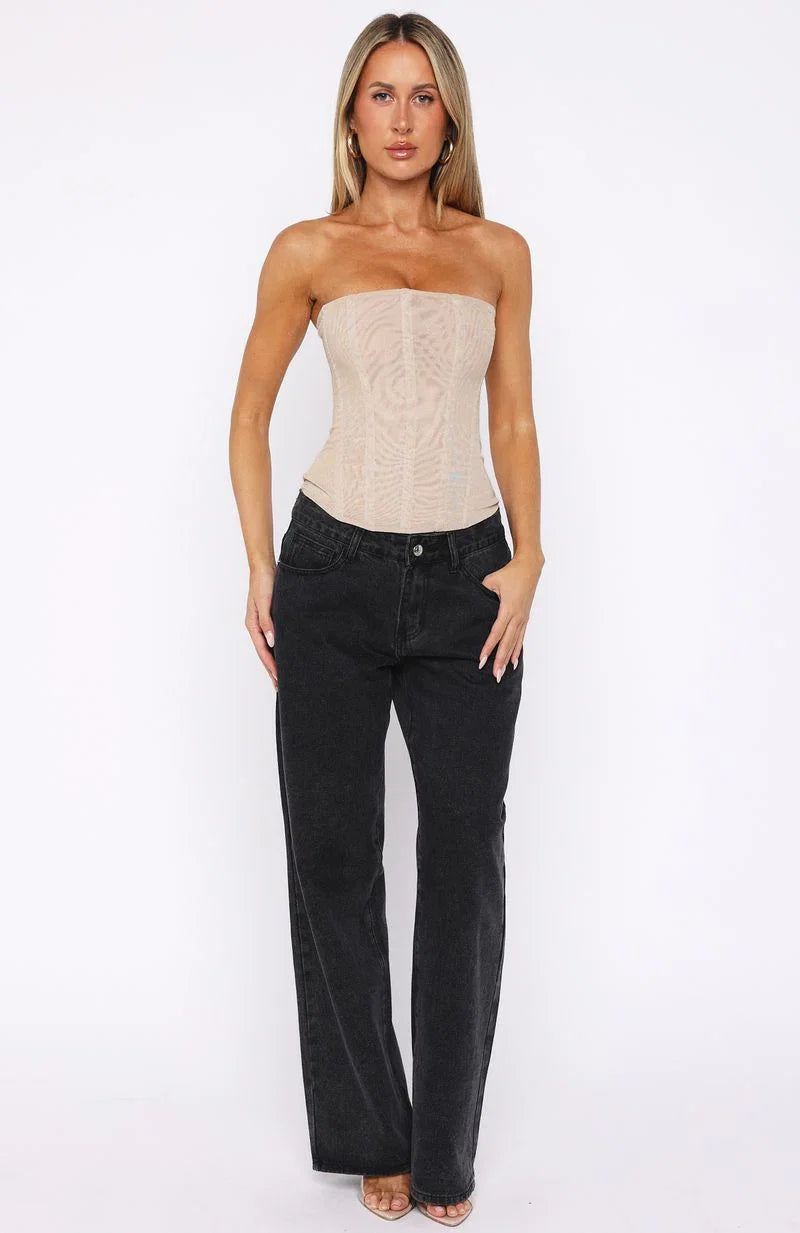 Spotlight On Me Strapless Bustier Champagne Glitter