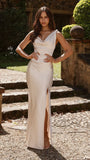 Iris Asymmetrical Maxi Dress Champagne