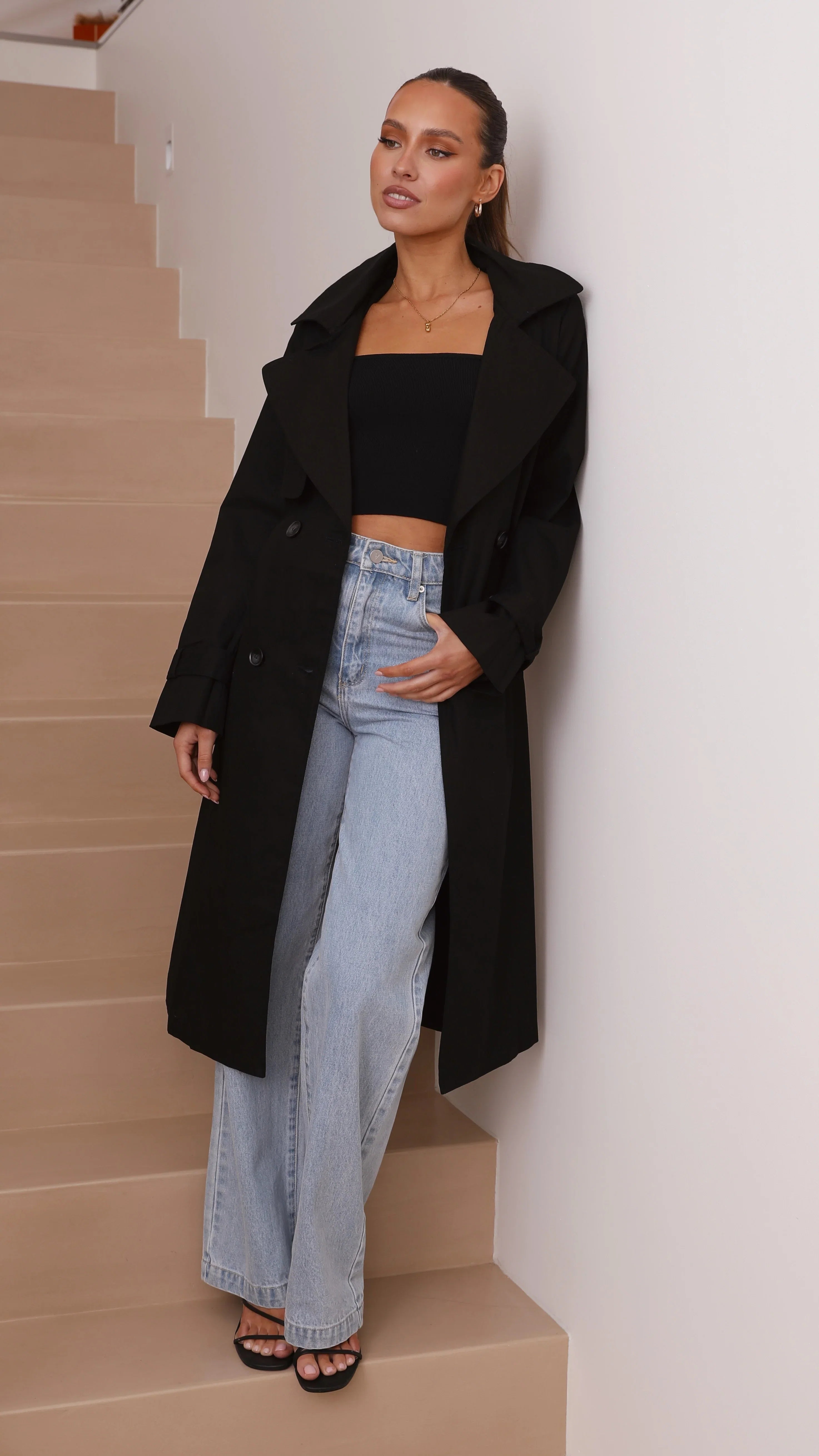 Byron Trench Coat Black