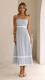 Seraphina Midi Dress Blue White