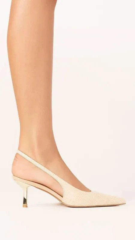 Gemima Heel Natural Raffia