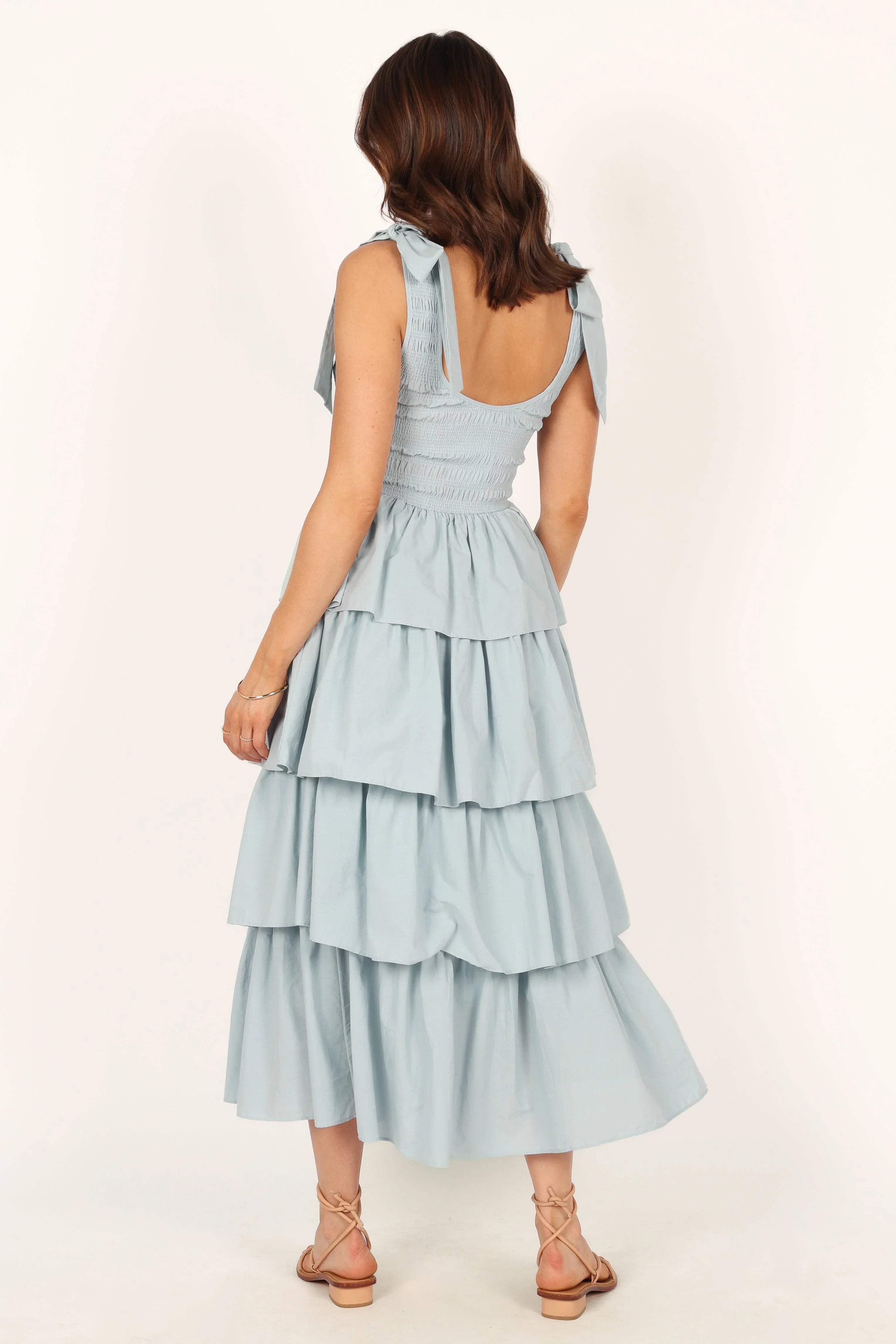 Raphael Tiered Maxi Dress Blue