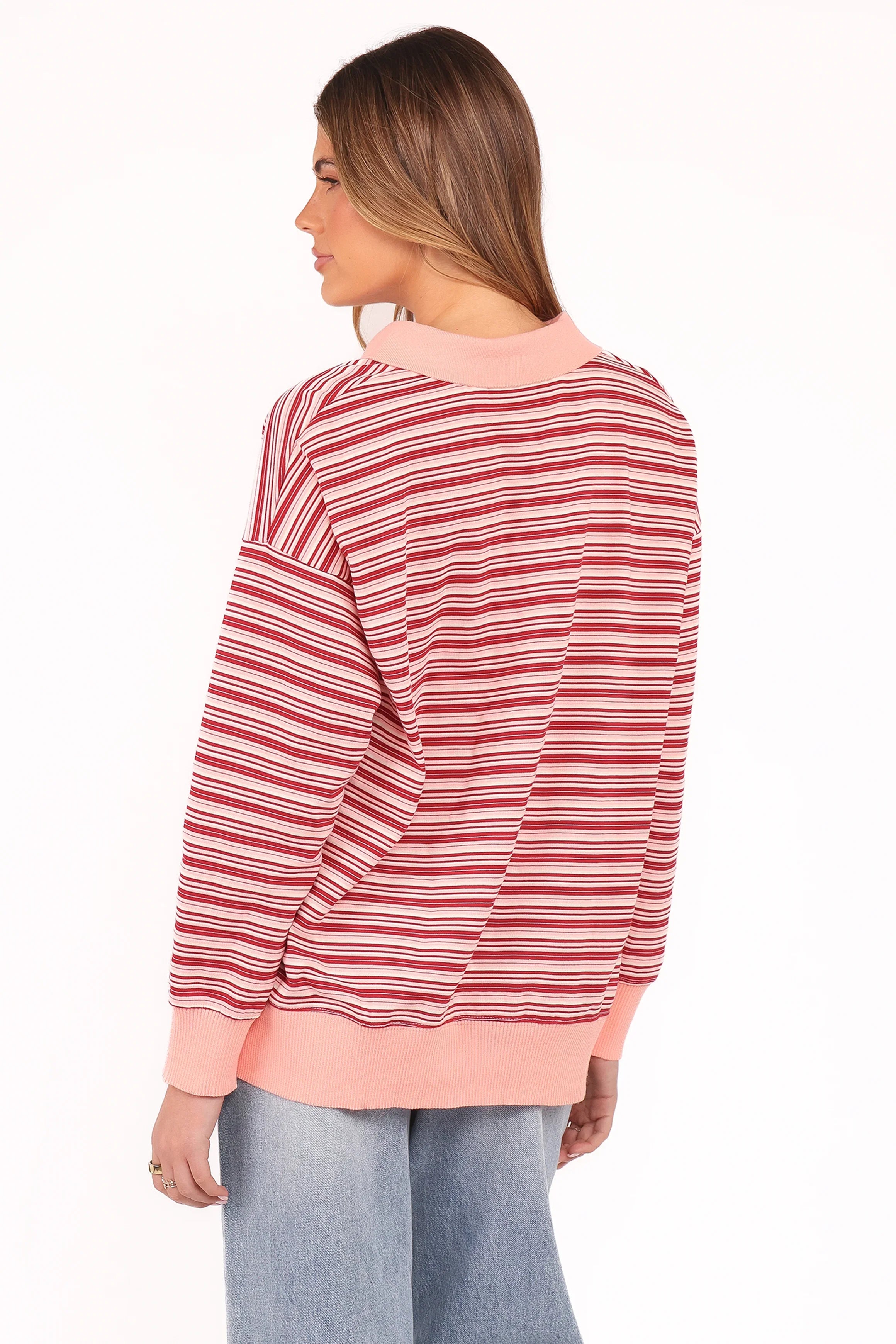 Beau Long Sleeve Jersey Top Pink Stripe