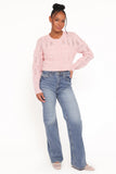 Aidy Crop Button Front Cardigan Pink