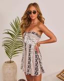 Carmella Bust Tie Abstract Floral Mini Dress