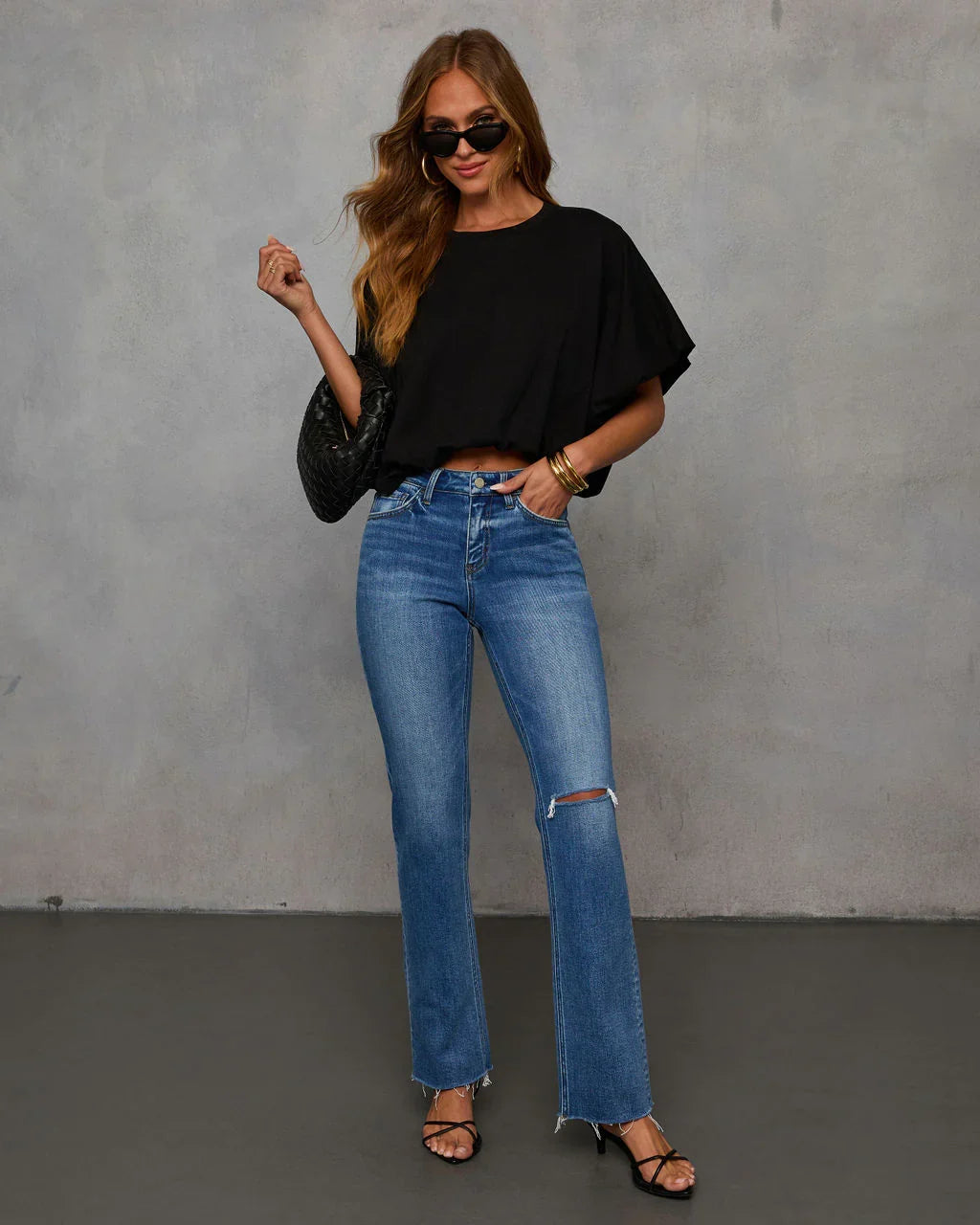 Kaylee Bubble Hem Cotton Crop Top