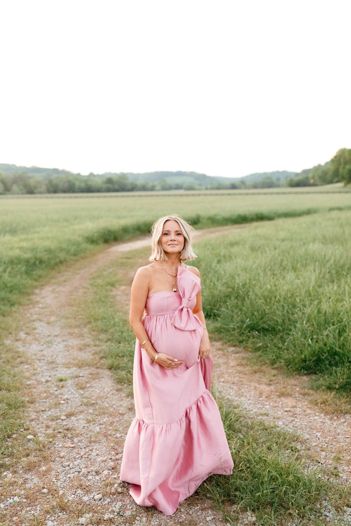 Betina Bow Front Maxi Dress Dusty Rose