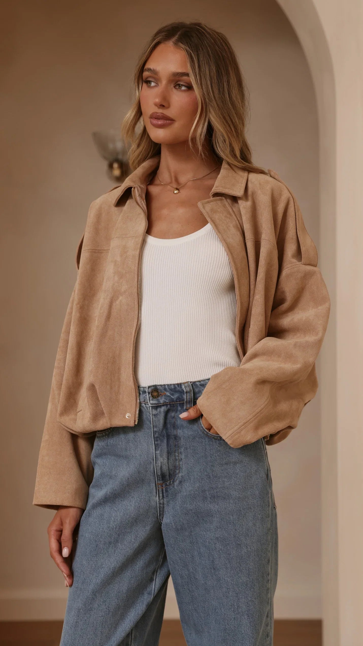 Leela Bomber Jacket Camel