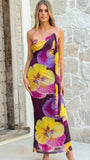 Haviana Maxi Dress Purple Yellow Floral