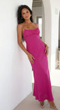 Amelie Ruched Open Back Maxi Dress Pink