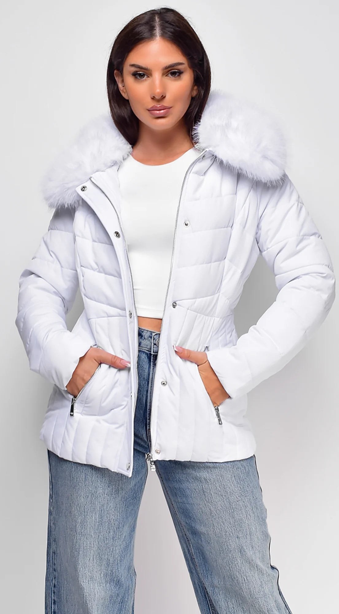 Veda Puffer Coat White