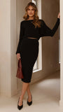 Iluka Knit Midi Skirt Black