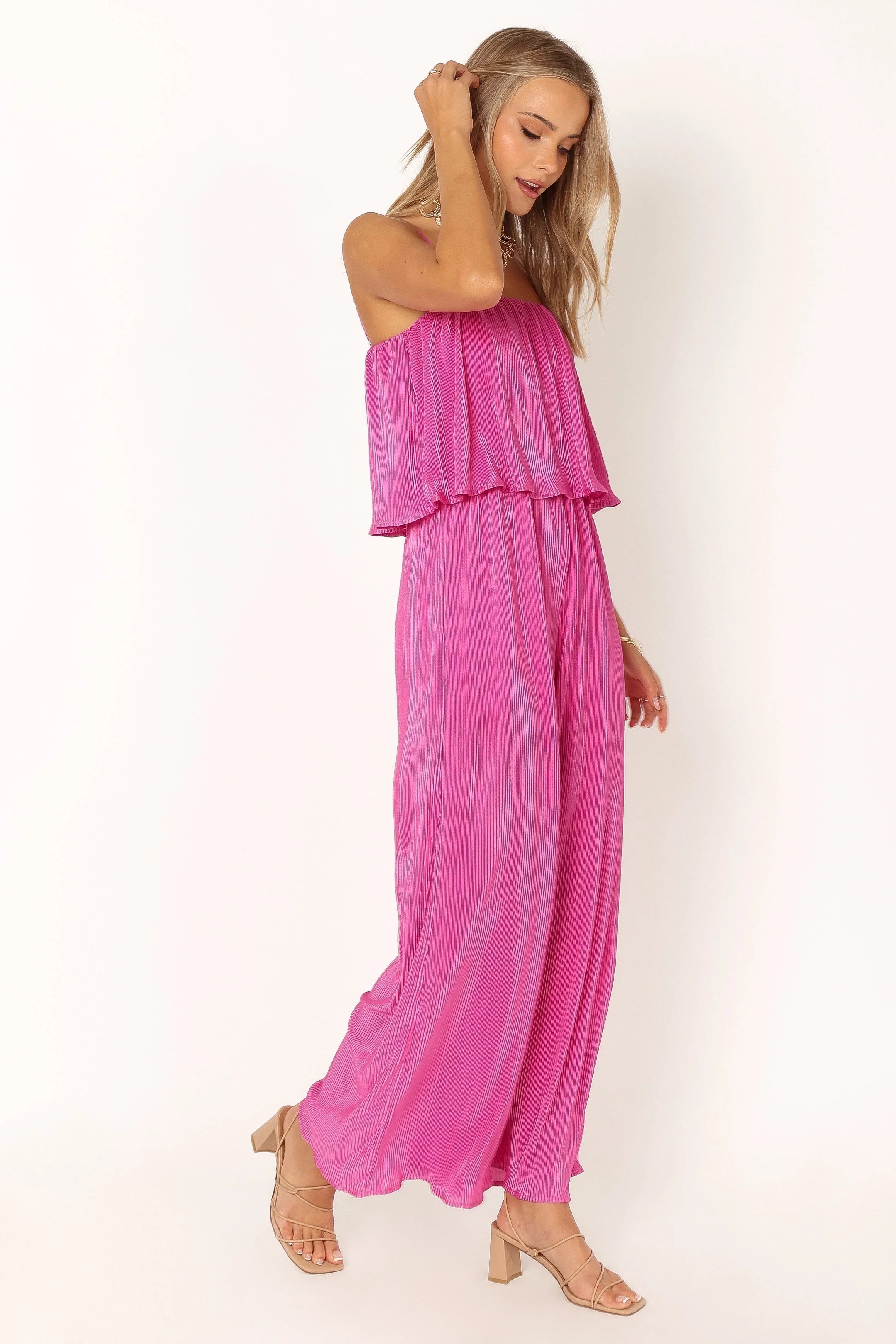 Jillian Plisse Jumpsuit Orchid