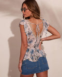 Sweet Dakota Floral Lace Trim Top