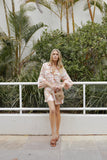 Cowper Romper Tan Print