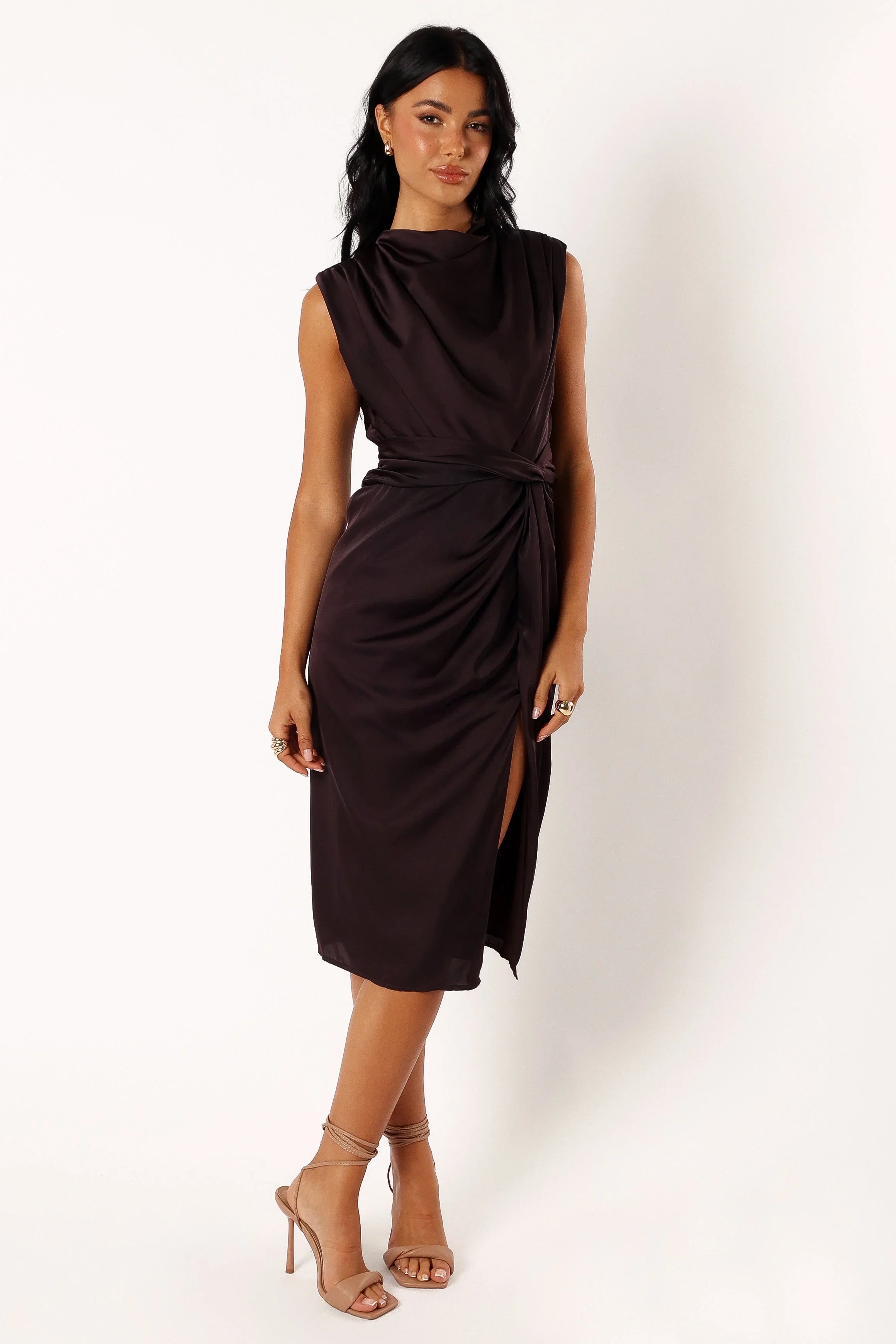 Dina Midi Dress Black Coffee