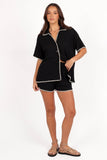 Essen Knit Shirt Set Black Cream