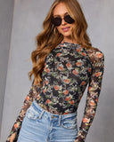 Pretty Vandal Mesh Mock Neck Top