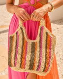 Sunswept Form Striped Straw Tote Bag