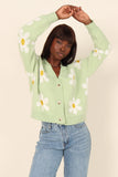 Daisy Cardigan Green