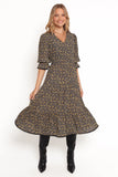 Simone Midi Dress Midnight Daisy