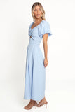 Cintra Puff Sleeve Maxi Dress Blue