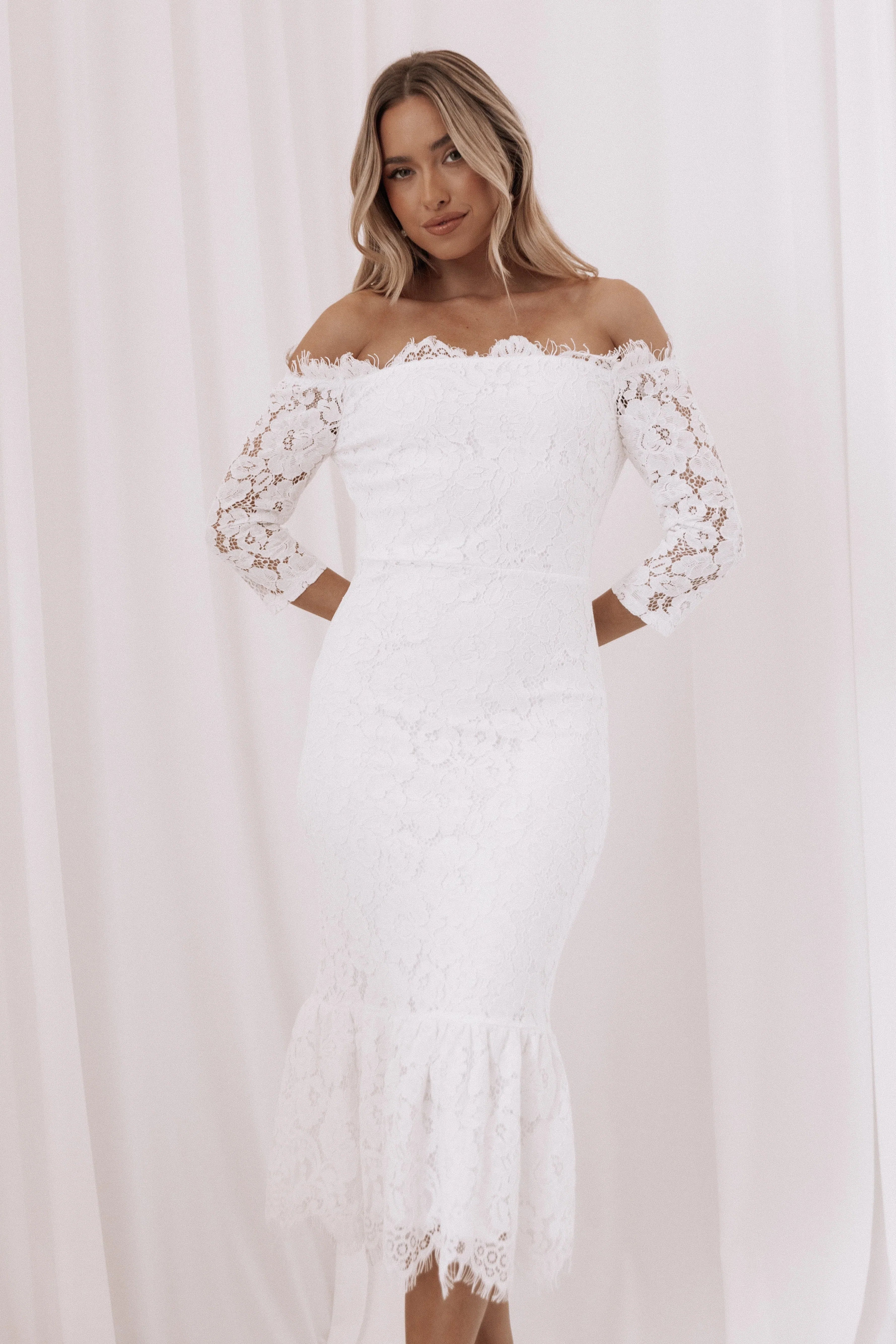 Lindy Midi Dress White