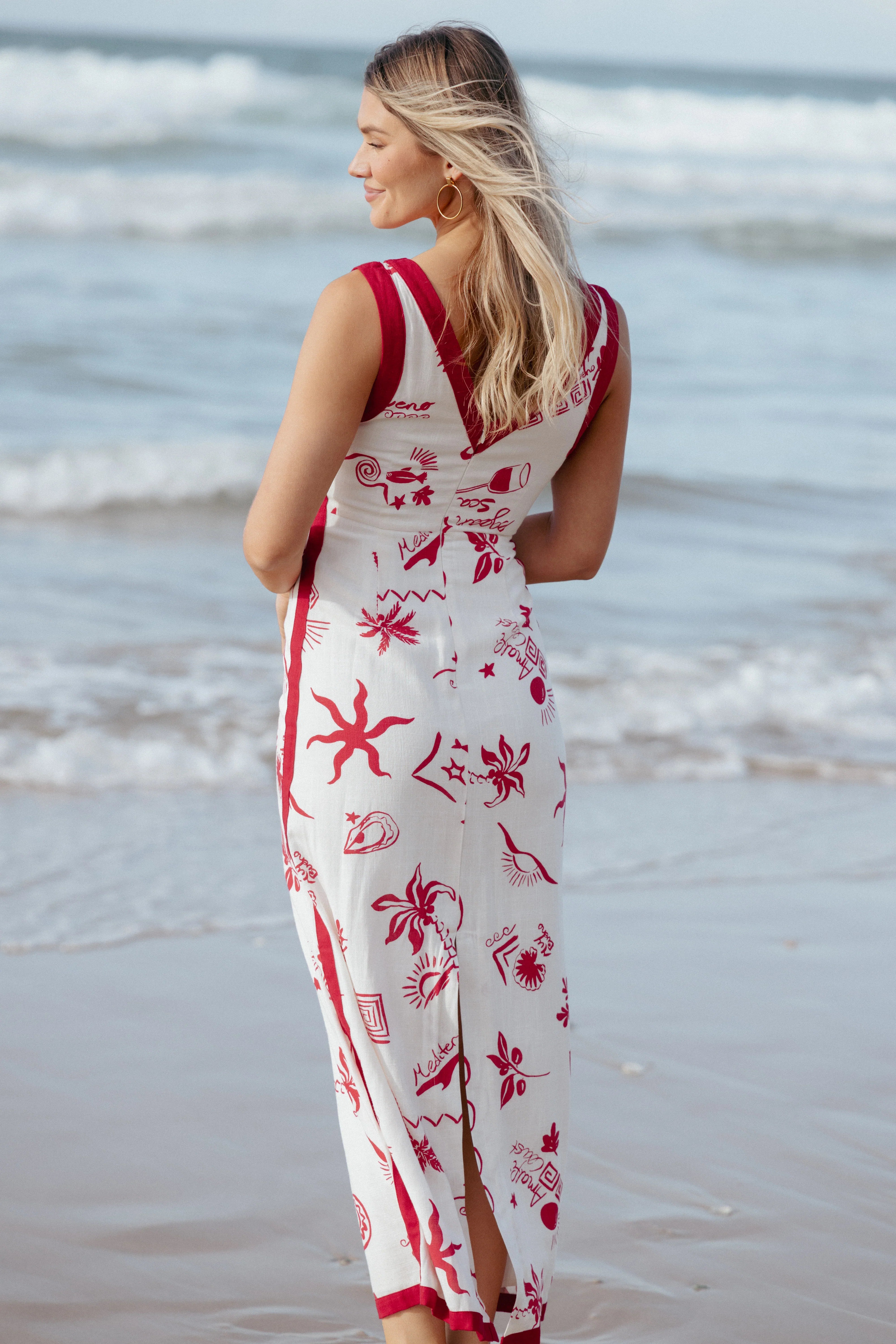 Fiori Maxi Dress Red