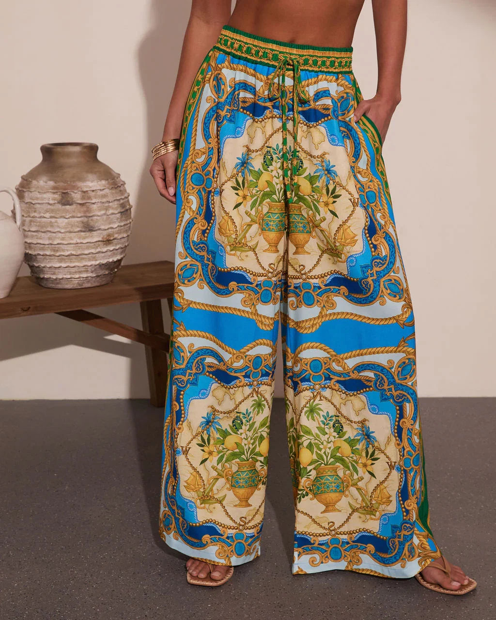 Coastal Dreamer Novelty Wide Leg Pants