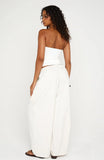 Out There Somewhere Pants White Beige Pinstripe