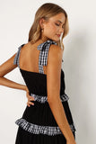 Chanty Tiered Midi Dress Black Gingham