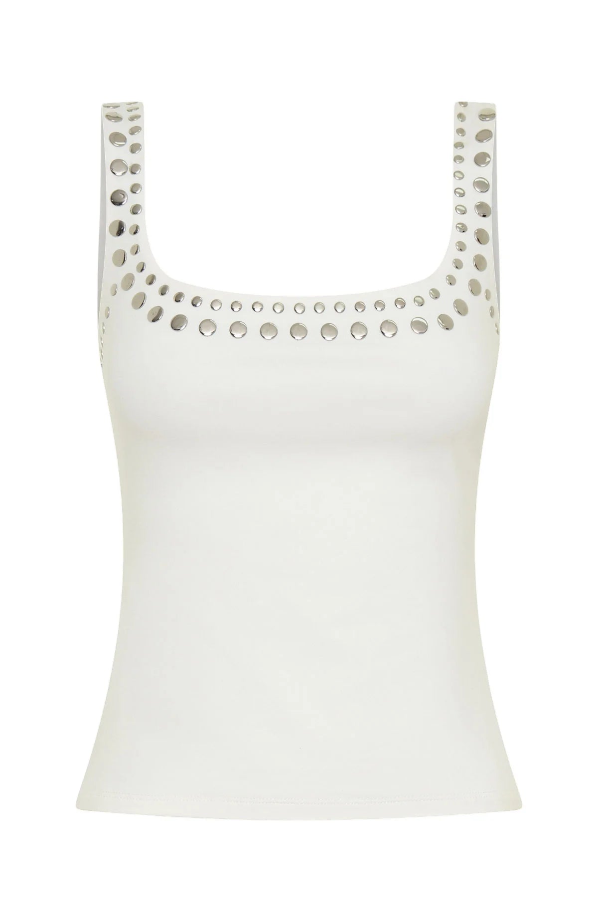 Lets Play Studded Tank Top White
