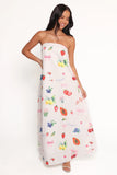 Soph Strapless Maxi Dress Ciao Bow Print