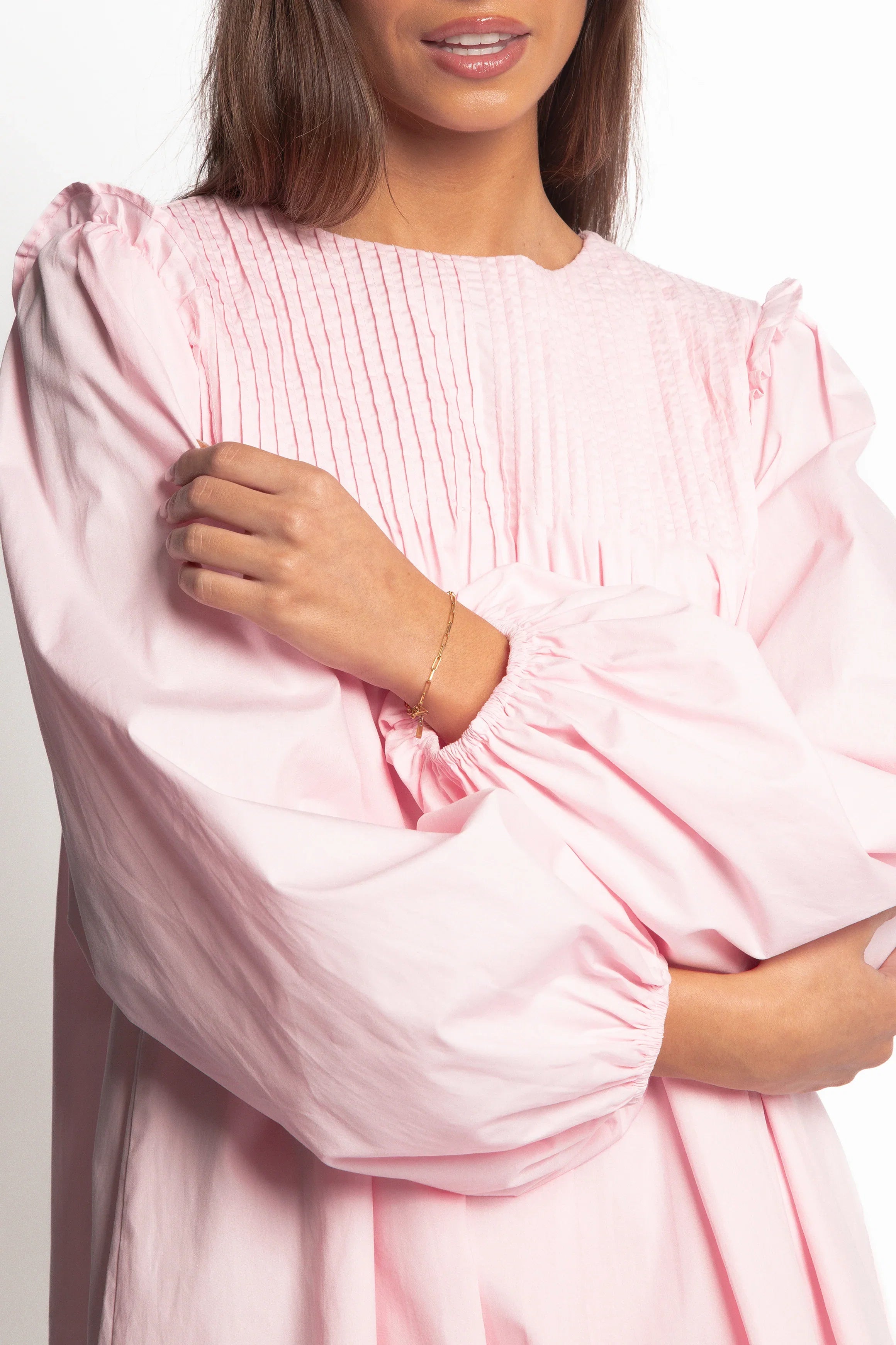 Wyatt Long Sleeve Mini Dress Pink