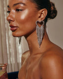 Soft Chimes Heart Fringe Earrings