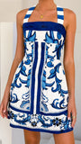 Maegan Mini Dress Sapphire White Zayna