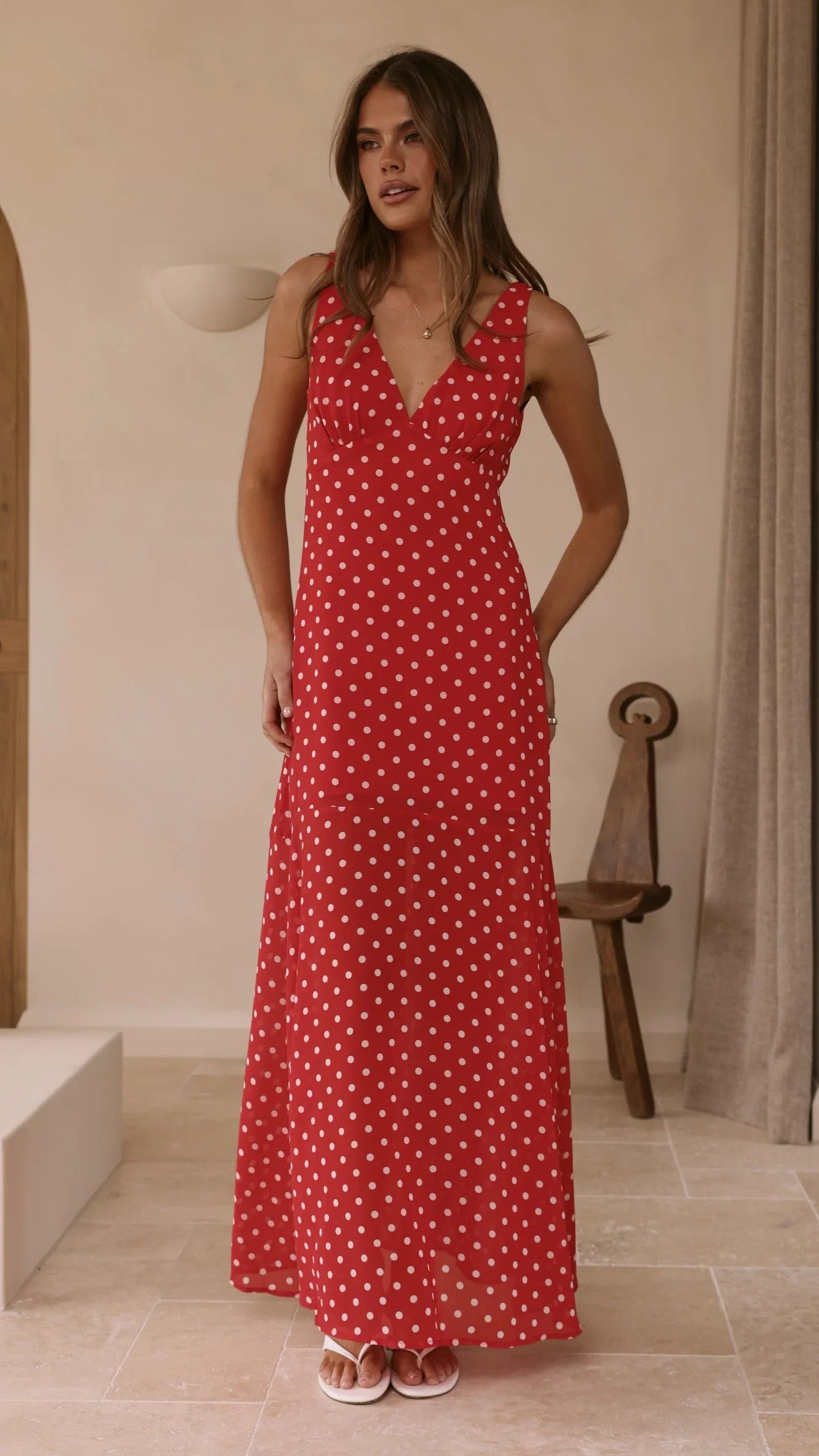 Oriella Maxi Dress Red Polka